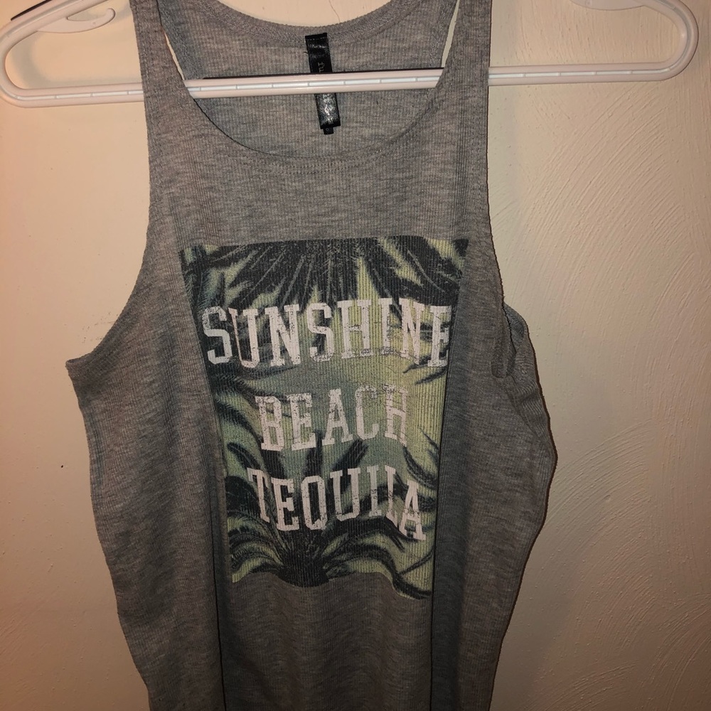 Grey crop tank top